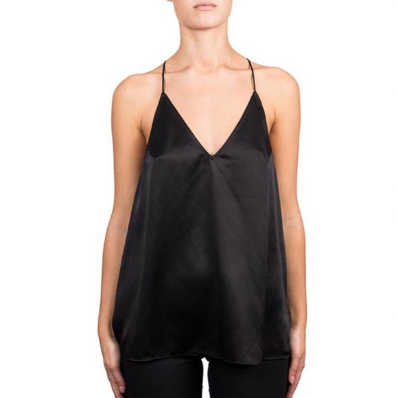Cami NYC The Jenna Black Silk Tank Top Blouse